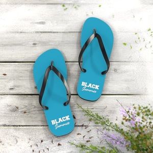 Black Summer Blue Flip Flops
